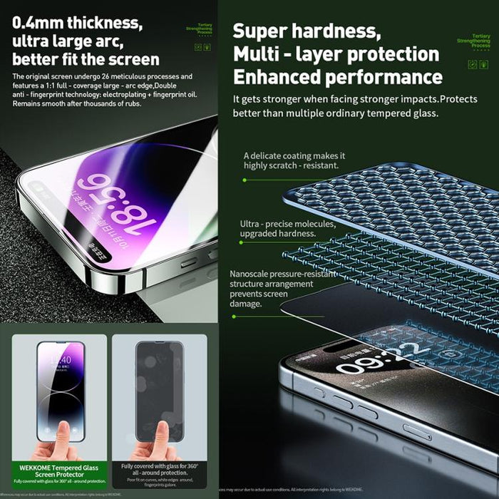 WK WTP-096 Jungle Series Kinkong 6D Curved HD Tempered Glass Film, For iPhone 16 Pro Max, For iPhone 16 Pro, For iPhone 16 Plus / 15 Plus, For iPhone 16 / 15, For iPhone 15 Pro Max, For iPhone 15 Pro