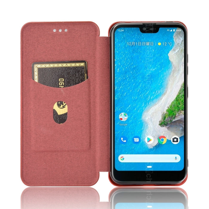 Textura de fibra de carbono Flip horizontal magnético TPU + PC + Funda de cuero PU con ranura para tarjeta, For Kyocera Android One S6, For Kyocera Gratina KYV48, For Ulefone Note 9P, For Sharp Aquos Zero 5G Basic, For iPod Touch 5 / 6 / 7