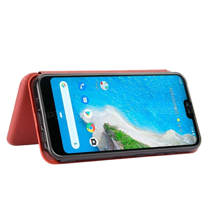 Textura de fibra de carbono Flip horizontal magnético TPU + PC + Funda de cuero PU con ranura para tarjeta, For Kyocera Android One S6, For Kyocera Gratina KYV48, For Ulefone Note 9P, For Sharp Aquos Zero 5G Basic, For iPod Touch 5 / 6 / 7