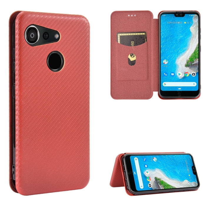 Textura de fibra de carbono Flip horizontal magnético TPU + PC + Funda de cuero PU con ranura para tarjeta, For Kyocera Android One S6, For Kyocera Gratina KYV48, For Ulefone Note 9P, For Sharp Aquos Zero 5G Basic, For iPod Touch 5 / 6 / 7