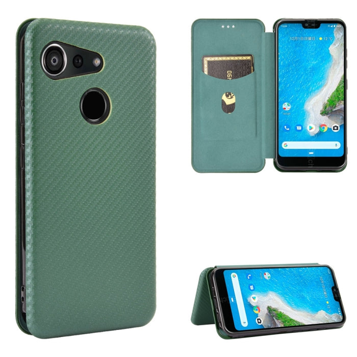 Textura de fibra de carbono Flip horizontal magnético TPU + PC + Funda de cuero PU con ranura para tarjeta, For Kyocera Android One S6, For Kyocera Gratina KYV48, For Ulefone Note 9P, For Sharp Aquos Zero 5G Basic, For iPod Touch 5 / 6 / 7