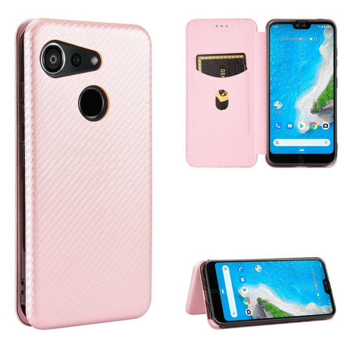 Textura de fibra de carbono Flip horizontal magnético TPU + PC + Funda de cuero PU con ranura para tarjeta, For Kyocera Android One S6, For Kyocera Gratina KYV48, For Ulefone Note 9P, For Sharp Aquos Zero 5G Basic, For iPod Touch 5 / 6 / 7