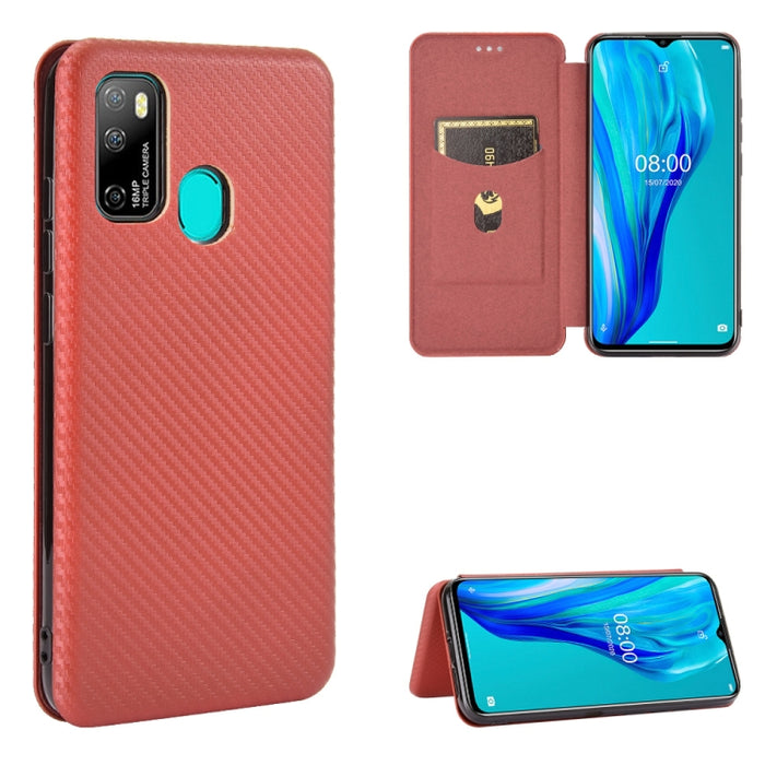 Textura de fibra de carbono Flip horizontal magnético TPU + PC + Funda de cuero PU con ranura para tarjeta, For Kyocera Android One S6, For Kyocera Gratina KYV48, For Ulefone Note 9P, For Sharp Aquos Zero 5G Basic, For iPod Touch 5 / 6 / 7