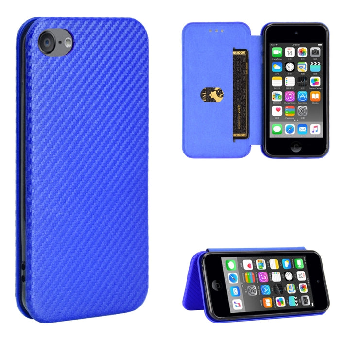 Textura de fibra de carbono Flip horizontal magnético TPU + PC + Funda de cuero PU con ranura para tarjeta, For Kyocera Android One S6, For Kyocera Gratina KYV48, For Ulefone Note 9P, For Sharp Aquos Zero 5G Basic, For iPod Touch 5 / 6 / 7