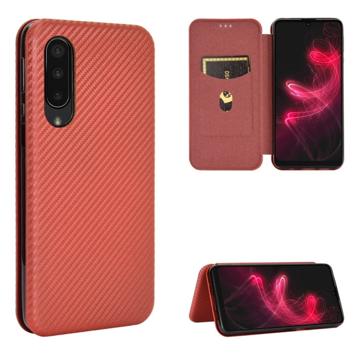 Textura de fibra de carbono Flip horizontal magnético TPU + PC + Funda de cuero PU con ranura para tarjeta, For Kyocera Android One S6, For Kyocera Gratina KYV48, For Ulefone Note 9P, For Sharp Aquos Zero 5G Basic, For iPod Touch 5 / 6 / 7