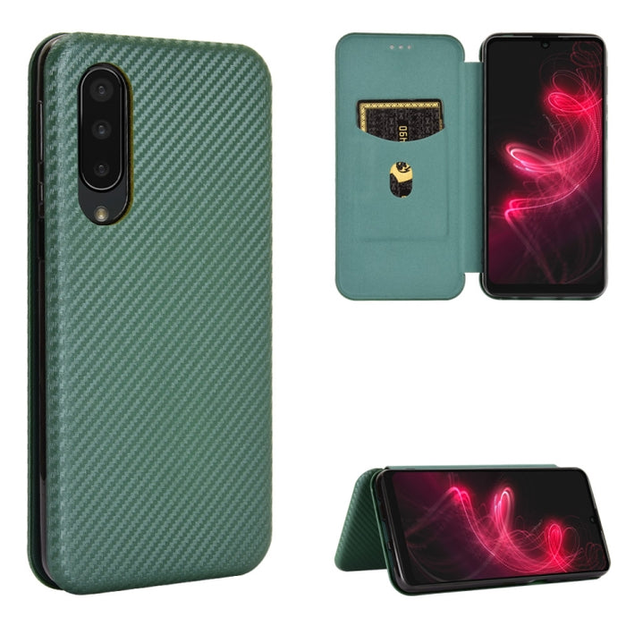 Textura de fibra de carbono Flip horizontal magnético TPU + PC + Funda de cuero PU con ranura para tarjeta, For Kyocera Android One S6, For Kyocera Gratina KYV48, For Ulefone Note 9P, For Sharp Aquos Zero 5G Basic, For iPod Touch 5 / 6 / 7