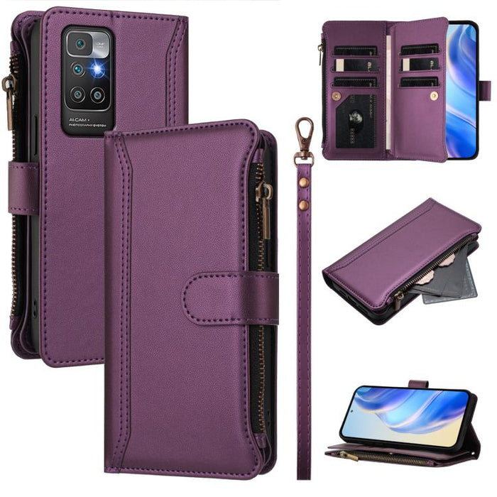 Estuche de piel con cierre magnético, 9 ranuras para tarjetas y cremallera, con correa de mano., For Redmi K60 / K60 Pro / Poco F5 Pro, For Redmi Note 11 / 11S 4G / 12S 4G, For Redmi A1+ / A2+ / Poco C50 / Poco C51, For Redmi Note 11 Pro 4G / 5G       ...