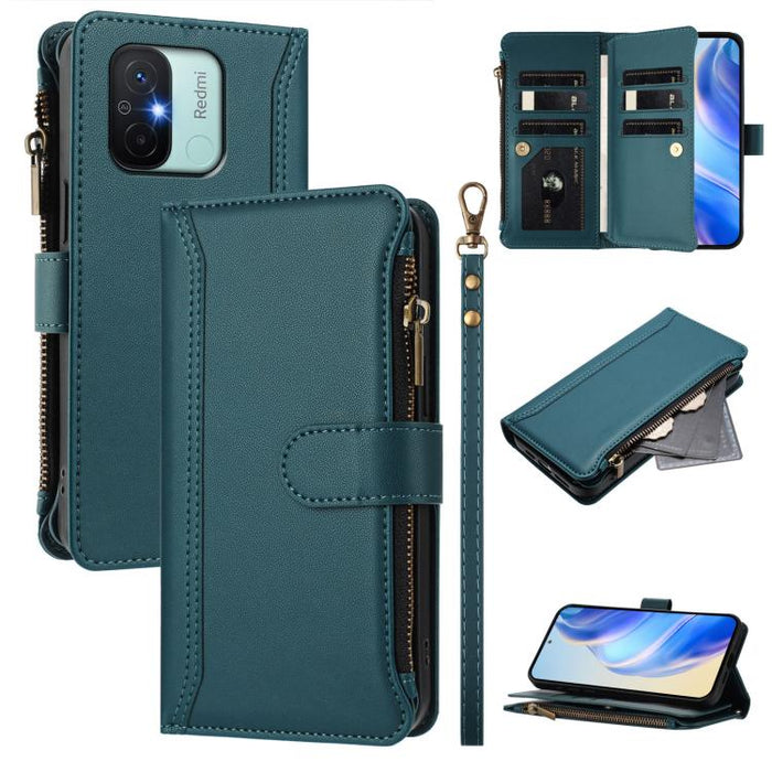 Estuche de piel con cierre magnético, 9 ranuras para tarjetas y cremallera, con correa de mano., For Redmi K60 / K60 Pro / Poco F5 Pro, For Redmi Note 11 / 11S 4G / 12S 4G, For Redmi A1+ / A2+ / Poco C50 / Poco C51, For Redmi Note 11 Pro 4G / 5G       ...