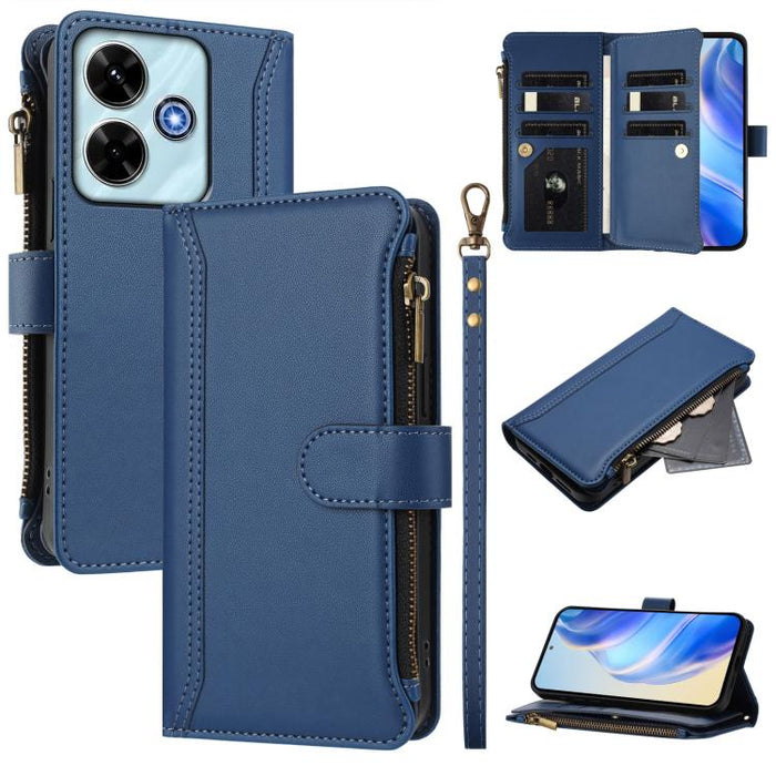 Estuche de piel con cierre magnético, 9 ranuras para tarjetas y cremallera, con correa de mano., For Redmi A5 4G 171.7mm / Poco C71, For Redmi K90 Max 5G, For Redmi A7 Pro 4G Global / Poco C85x 5G, For Redmi 15a 5G Global                               ...