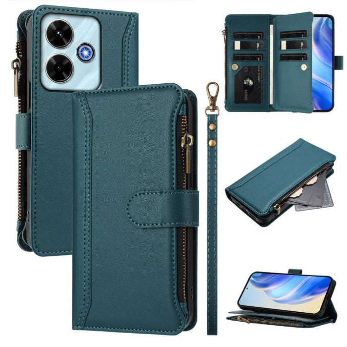 Estuche de piel con cierre magnético, 9 ranuras para tarjetas y cremallera, con correa de mano., For Redmi A5 4G 171.7mm / Poco C71, For Redmi K90 Max 5G, For Redmi A7 Pro 4G Global / Poco C85x 5G, For Redmi 15a 5G Global                               ...