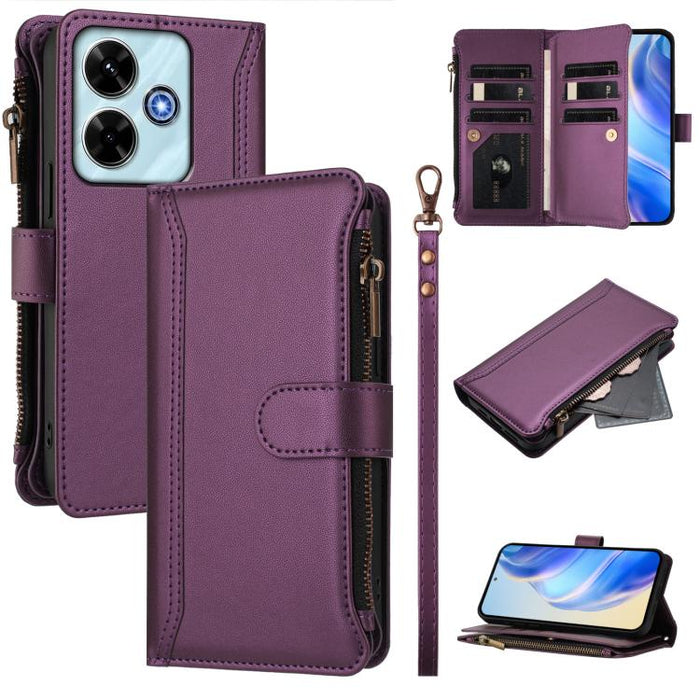 Estuche de piel con cierre magnético, 9 ranuras para tarjetas y cremallera, con correa de mano., For Redmi A5 4G 171.7mm / Poco C71, For Redmi K90 Max 5G, For Redmi A7 Pro 4G Global / Poco C85x 5G, For Redmi 15a 5G Global                               ...