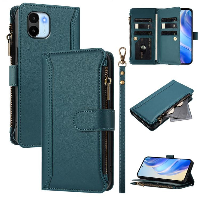 Estuche de piel con cierre magnético, 9 ranuras para tarjetas y cremallera, con correa de mano., For Redmi K60 / K60 Pro / Poco F5 Pro, For Redmi Note 11 / 11S 4G / 12S 4G, For Redmi A1+ / A2+ / Poco C50 / Poco C51, For Redmi Note 11 Pro 4G / 5G       ...