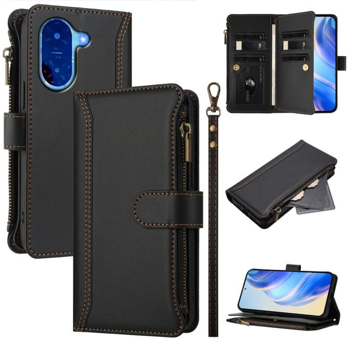 Estuche de piel con cierre magnético, 9 ranuras para tarjetas y cremallera, con correa de mano., For Redmi A5 4G 171.7mm / Poco C71, For Redmi K90 Max 5G, For Redmi A7 Pro 4G Global / Poco C85x 5G, For Redmi 15a 5G Global                               ...