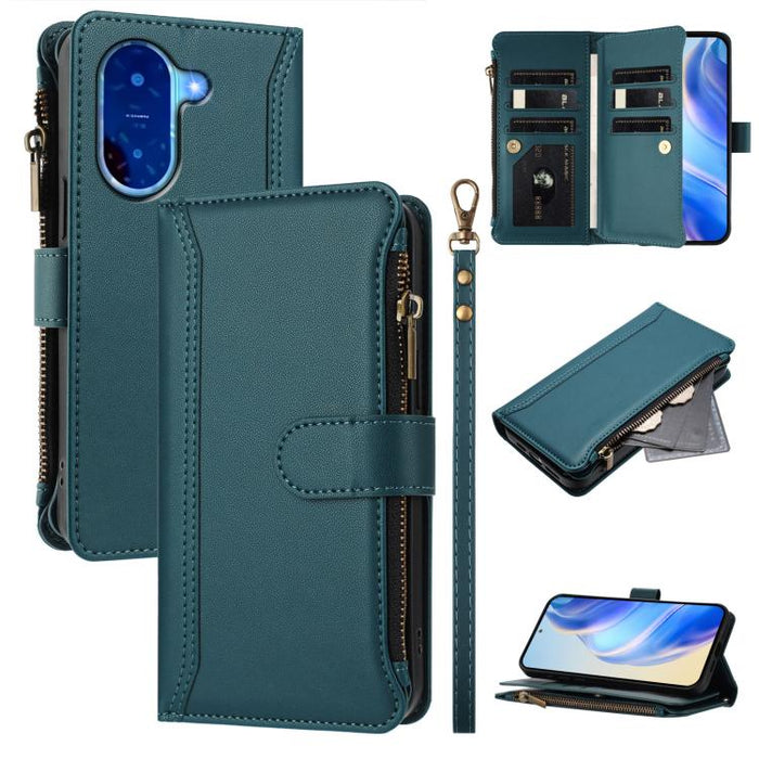 Estuche de piel con cierre magnético, 9 ranuras para tarjetas y cremallera, con correa de mano., For Redmi A5 4G 171.7mm / Poco C71, For Redmi K90 Max 5G, For Redmi A7 Pro 4G Global / Poco C85x 5G, For Redmi 15a 5G Global                               ...