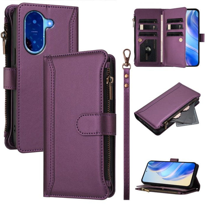 Estuche de piel con cierre magnético, 9 ranuras para tarjetas y cremallera, con correa de mano., For Redmi A5 4G 171.7mm / Poco C71, For Redmi K90 Max 5G, For Redmi A7 Pro 4G Global / Poco C85x 5G, For Redmi 15a 5G Global                               ...