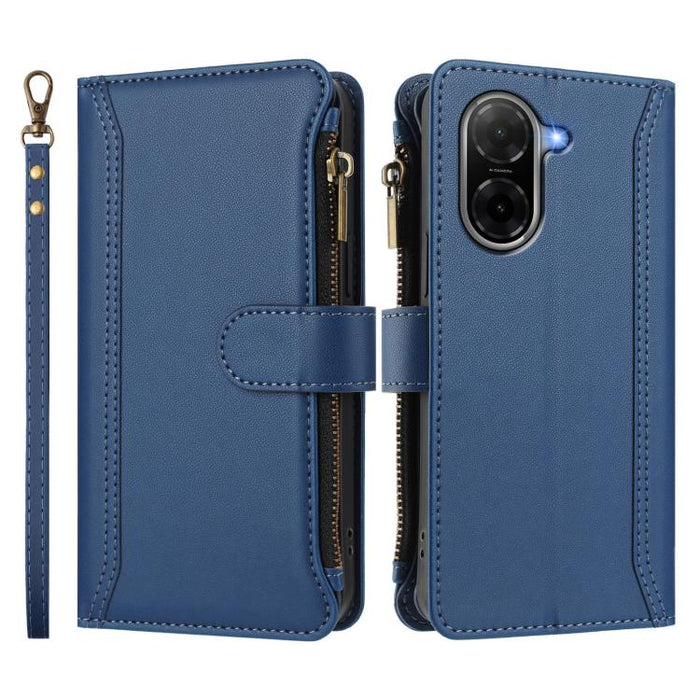 Estuche de piel con cierre magnético, 9 ranuras para tarjetas y cremallera, con correa de mano., For Redmi A5 4G 171.7mm / Poco C71, For Redmi K90 Max 5G, For Redmi A7 Pro 4G Global / Poco C85x 5G, For Redmi 15a 5G Global                               ...
