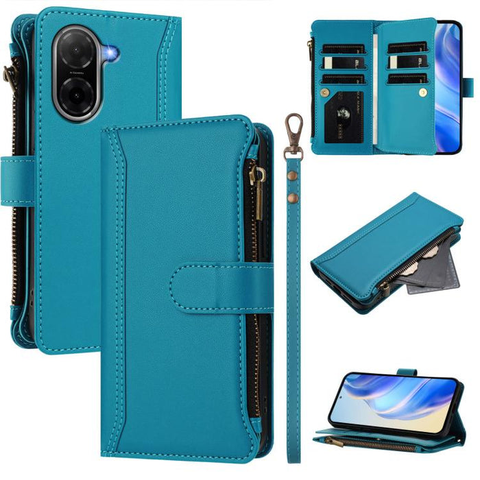 Estuche de piel con cierre magnético, 9 ranuras para tarjetas y cremallera, con correa de mano., For Redmi A5 4G 171.7mm / Poco C71, For Redmi K90 Max 5G, For Redmi A7 Pro 4G Global / Poco C85x 5G, For Redmi 15a 5G Global                               ...