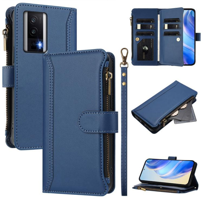 Estuche de piel con cierre magnético, 9 ranuras para tarjetas y cremallera, con correa de mano., For Redmi K60 / K60 Pro / Poco F5 Pro, For Redmi Note 11 / 11S 4G / 12S 4G, For Redmi A1+ / A2+ / Poco C50 / Poco C51, For Redmi Note 11 Pro 4G / 5G       ...