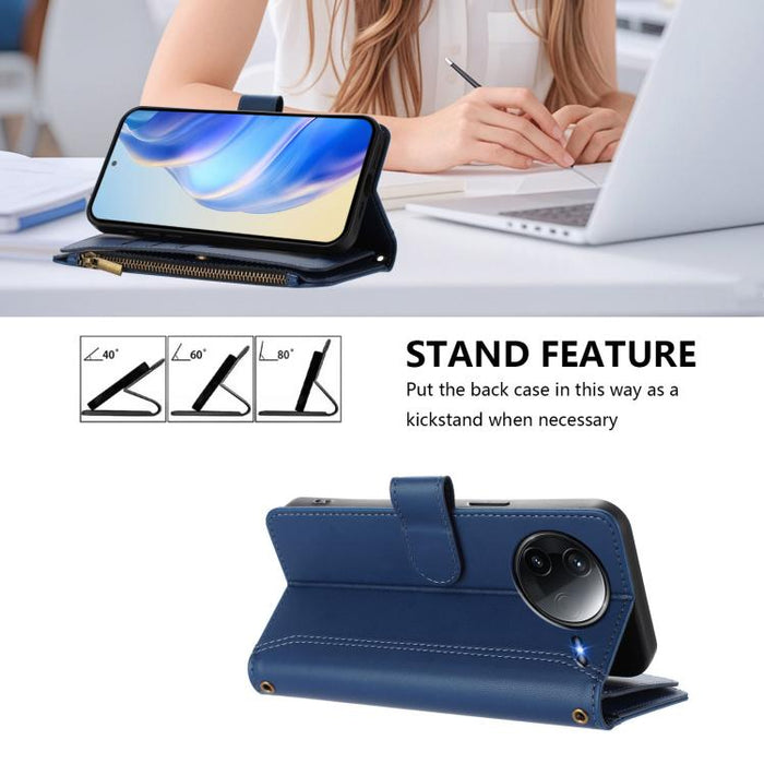 Estuche de piel con cierre magnético, 9 ranuras para tarjetas y cremallera, con correa de mano., For Redmi K80 / K80 Pro, For Redmi Note 14 Pro 4G, For Redmi Note 14 4G 163.25mm, For Redmi 14C 4G / 14R 5G / A3 Pro, For Redmi Note 14 Pro+ 5G            ...