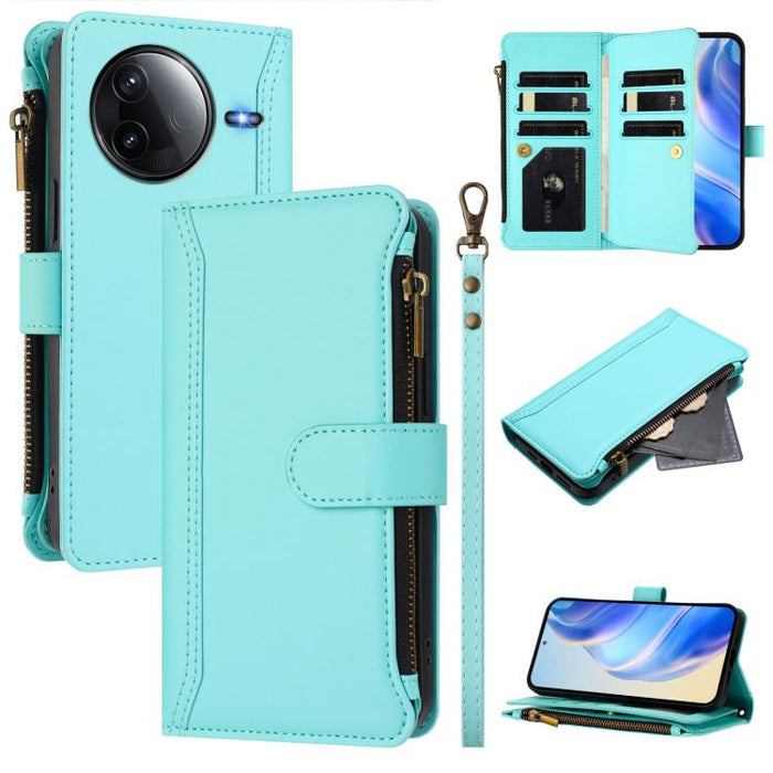 Estuche de piel con cierre magnético, 9 ranuras para tarjetas y cremallera, con correa de mano., For Redmi K80 / K80 Pro, For Redmi Note 14 Pro 4G, For Redmi Note 14 4G 163.25mm, For Redmi 14C 4G / 14R 5G / A3 Pro, For Redmi Note 14 Pro+ 5G            ...