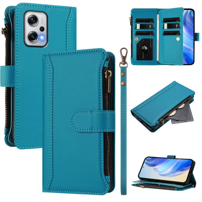 Estuche de piel con cierre magnético, 9 ranuras para tarjetas y cremallera, con correa de mano., For Redmi K80 / K80 Pro, For Redmi Note 14 Pro 4G, For Redmi Note 14 4G 163.25mm, For Redmi 14C 4G / 14R 5G / A3 Pro, For Redmi Note 14 Pro+ 5G            ...