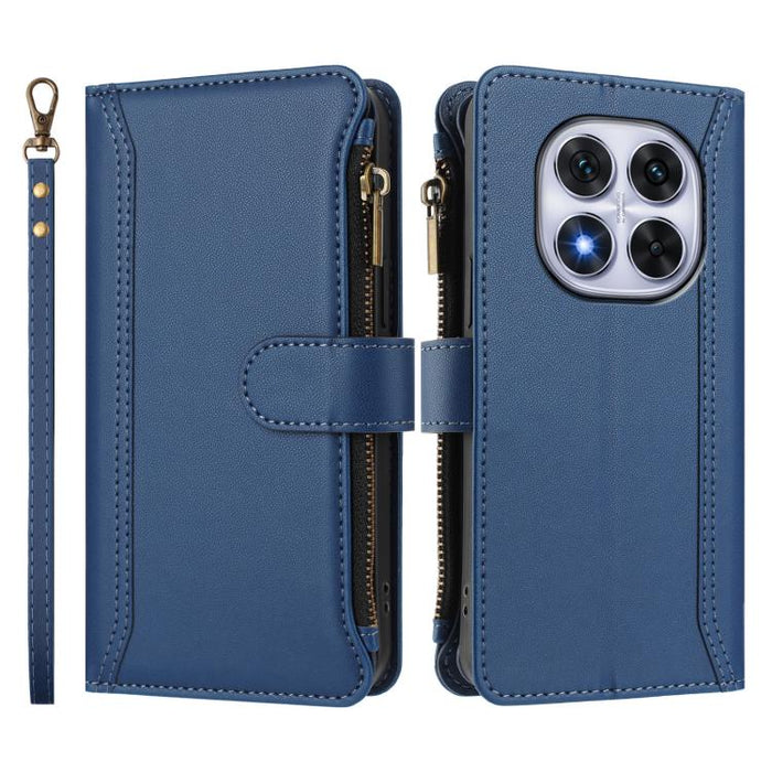 Estuche de piel con cierre magnético, 9 ranuras para tarjetas y cremallera, con correa de mano., For Redmi Note 14 Pro 4G, For Redmi Note 14 4G 163.25mm, For Redmi 14C 4G / 14R 5G / A3 Pro, For Redmi Note 14 Pro+ 5G, For Redmi K70 Ultra                ...