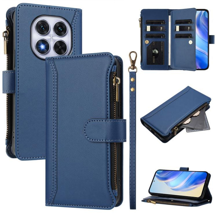 Estuche de piel con cierre magnético, 9 ranuras para tarjetas y cremallera, con correa de mano., For Redmi K80 / K80 Pro, For Redmi Note 14 Pro 4G, For Redmi Note 14 4G 163.25mm, For Redmi 14C 4G / 14R 5G / A3 Pro, For Redmi Note 14 Pro+ 5G            ...