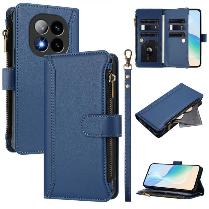 Estuche de piel con cierre magnético, 9 ranuras para tarjetas y cremallera, con correa de mano., For Redmi K80 / K80 Pro, For Redmi Note 14 Pro 4G, For Redmi Note 14 4G 163.25mm, For Redmi 14C 4G / 14R 5G / A3 Pro, For Redmi Note 14 Pro+ 5G            ...