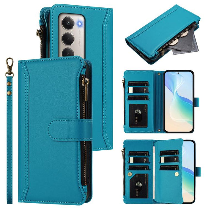 Estuche de piel con cierre magnético, 9 ranuras para tarjetas y cremallera, con correa de mano., For Redmi A5 4G 171.7mm / Poco C71, For Redmi K90 Max 5G, For Redmi A7 Pro 4G Global / Poco C85x 5G, For Redmi 15a 5G Global                               ...