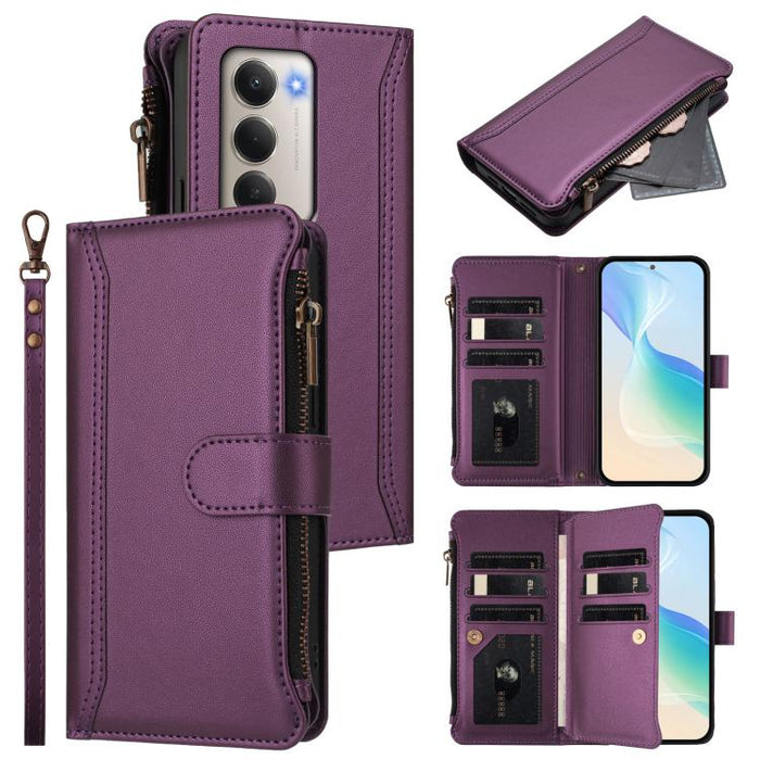 Estuche de piel con cierre magnético, 9 ranuras para tarjetas y cremallera, con correa de mano., For Redmi A5 4G 171.7mm / Poco C71, For Redmi K90 Max 5G, For Redmi A7 Pro 4G Global / Poco C85x 5G, For Redmi 15a 5G Global                               ...