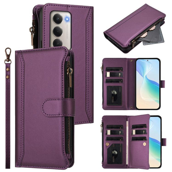 Estuche de piel con cierre magnético, 9 ranuras para tarjetas y cremallera, con correa de mano., For Redmi A5 4G 171.7mm / Poco C71, For Redmi K90 Max 5G, For Redmi A7 Pro 4G Global / Poco C85x 5G, For Redmi 15a 5G Global                               ...