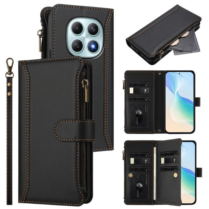 Estuche de piel con cierre magnético, 9 ranuras para tarjetas y cremallera, con correa de mano., For Redmi A5 4G 171.7mm / Poco C71, For Redmi K90 Max 5G, For Redmi A7 Pro 4G Global / Poco C85x 5G, For Redmi 15a 5G Global                               ...