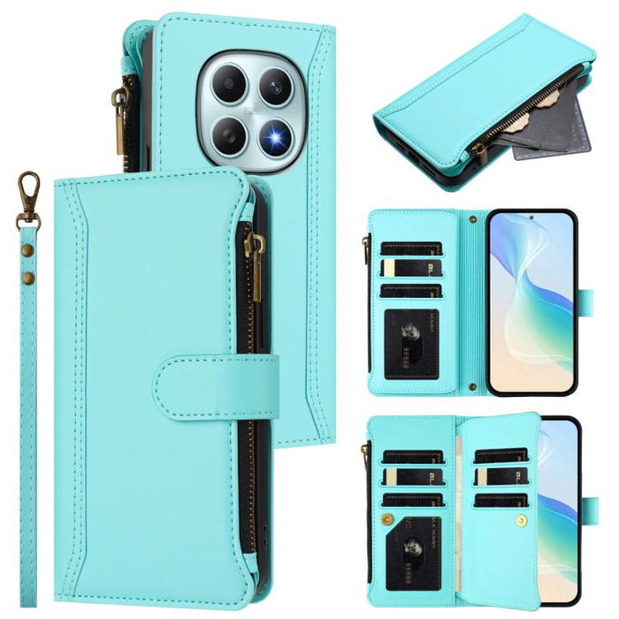 Estuche de piel con cierre magnético, 9 ranuras para tarjetas y cremallera, con correa de mano., For Redmi A5 4G 171.7mm / Poco C71, For Redmi K90 Max 5G, For Redmi A7 Pro 4G Global / Poco C85x 5G, For Redmi 15a 5G Global                               ...