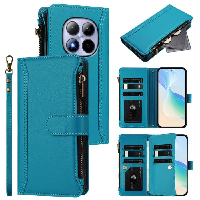 Estuche de piel con cierre magnético, 9 ranuras para tarjetas y cremallera, con correa de mano., For Redmi A5 4G 171.7mm / Poco C71, For Redmi K90 Max 5G, For Redmi A7 Pro 4G Global / Poco C85x 5G, For Redmi 15a 5G Global                               ...