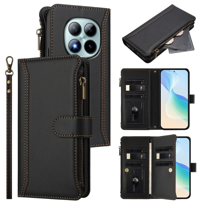 Estuche de piel con cierre magnético, 9 ranuras para tarjetas y cremallera, con correa de mano., For Redmi A5 4G 171.7mm / Poco C71, For Redmi K90 Max 5G, For Redmi A7 Pro 4G Global / Poco C85x 5G, For Redmi 15a 5G Global                               ...