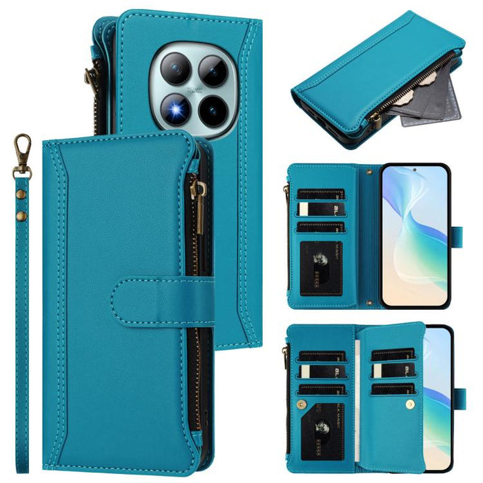 Estuche de piel con cierre magnético, 9 ranuras para tarjetas y cremallera, con correa de mano., For Redmi A5 4G 171.7mm / Poco C71, For Redmi K90 Max 5G, For Redmi A7 Pro 4G Global / Poco C85x 5G, For Redmi 15a 5G Global                               ...