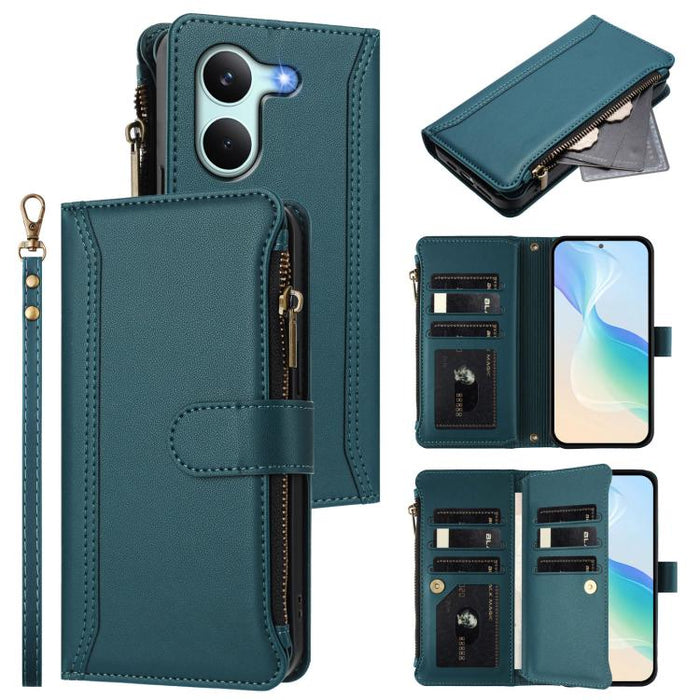 Estuche de piel con cierre magnético, 9 ranuras para tarjetas y cremallera, con correa de mano., For Redmi A5 4G 171.7mm / Poco C71, For Redmi K90 Max 5G, For Redmi A7 Pro 4G Global / Poco C85x 5G, For Redmi 15a 5G Global                               ...