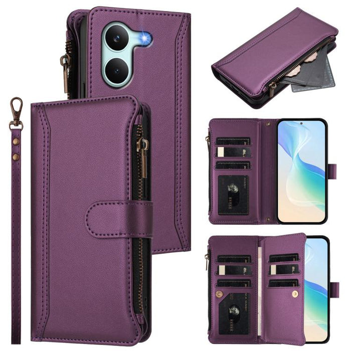 Estuche de piel con cierre magnético, 9 ranuras para tarjetas y cremallera, con correa de mano., For Redmi A5 4G 171.7mm / Poco C71, For Redmi K90 Max 5G, For Redmi A7 Pro 4G Global / Poco C85x 5G, For Redmi 15a 5G Global                               ...
