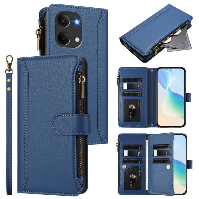 Estuche de piel con cierre magnético, 9 ranuras para tarjetas y cremallera, con correa de mano., For Redmi A5 4G 171.7mm / Poco C71, For Redmi K90 Max 5G, For Redmi A7 Pro 4G Global / Poco C85x 5G, For Redmi 15a 5G Global                               ...