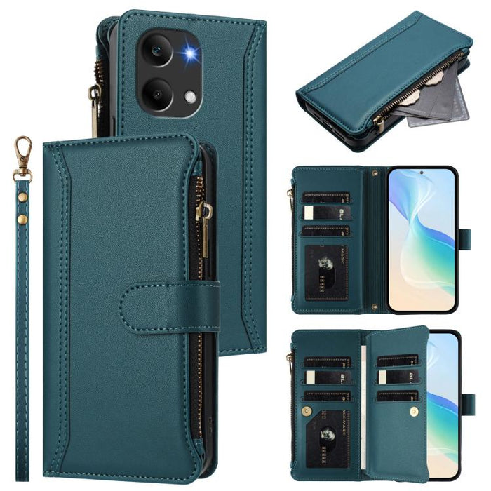 Estuche de piel con cierre magnético, 9 ranuras para tarjetas y cremallera, con correa de mano., For Redmi A5 4G 171.7mm / Poco C71, For Redmi K90 Max 5G, For Redmi A7 Pro 4G Global / Poco C85x 5G, For Redmi 15a 5G Global                               ...
