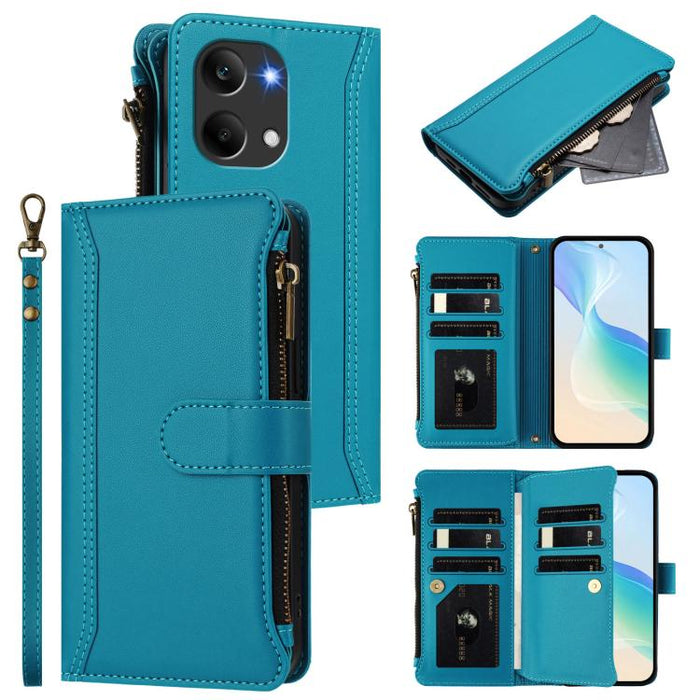 Estuche de piel con cierre magnético, 9 ranuras para tarjetas y cremallera, con correa de mano., For Redmi A5 4G 171.7mm / Poco C71, For Redmi K90 Max 5G, For Redmi A7 Pro 4G Global / Poco C85x 5G, For Redmi 15a 5G Global                               ...