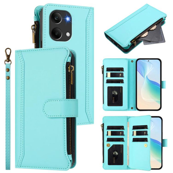 Estuche de piel con cierre magnético, 9 ranuras para tarjetas y cremallera, con correa de mano., For Redmi A5 4G 171.7mm / Poco C71, For Redmi K90 Max 5G, For Redmi A7 Pro 4G Global / Poco C85x 5G, For Redmi 15a 5G Global                               ...