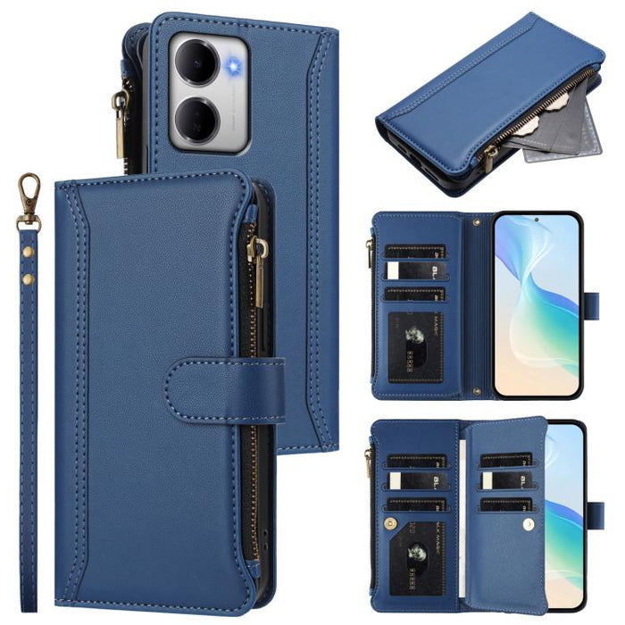 Estuche de piel con cierre magnético, 9 ranuras para tarjetas y cremallera, con correa de mano., For Redmi A5 4G 171.7mm / Poco C71, For Redmi K90 Max 5G, For Redmi A7 Pro 4G Global / Poco C85x 5G, For Redmi 15a 5G Global                               ...