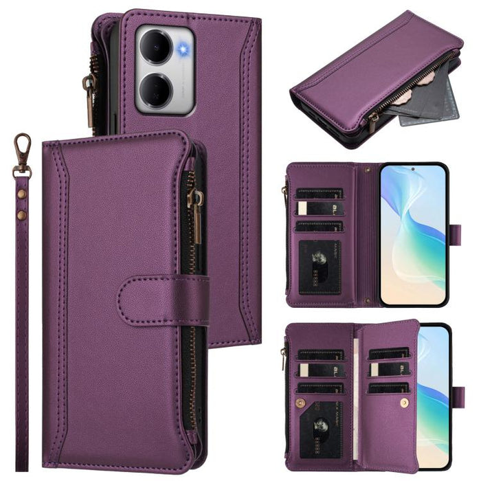 Estuche de piel con cierre magnético, 9 ranuras para tarjetas y cremallera, con correa de mano., For Redmi A5 4G 171.7mm / Poco C71, For Redmi K90 Max 5G, For Redmi A7 Pro 4G Global / Poco C85x 5G, For Redmi 15a 5G Global                               ...
