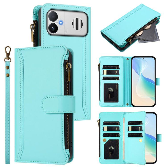 Estuche de piel con cierre magnético, 9 ranuras para tarjetas y cremallera, con correa de mano., For Redmi A5 4G 171.7mm / Poco C71, For Redmi K90 Max 5G, For Redmi A7 Pro 4G Global / Poco C85x 5G, For Redmi 15a 5G Global                               ...
