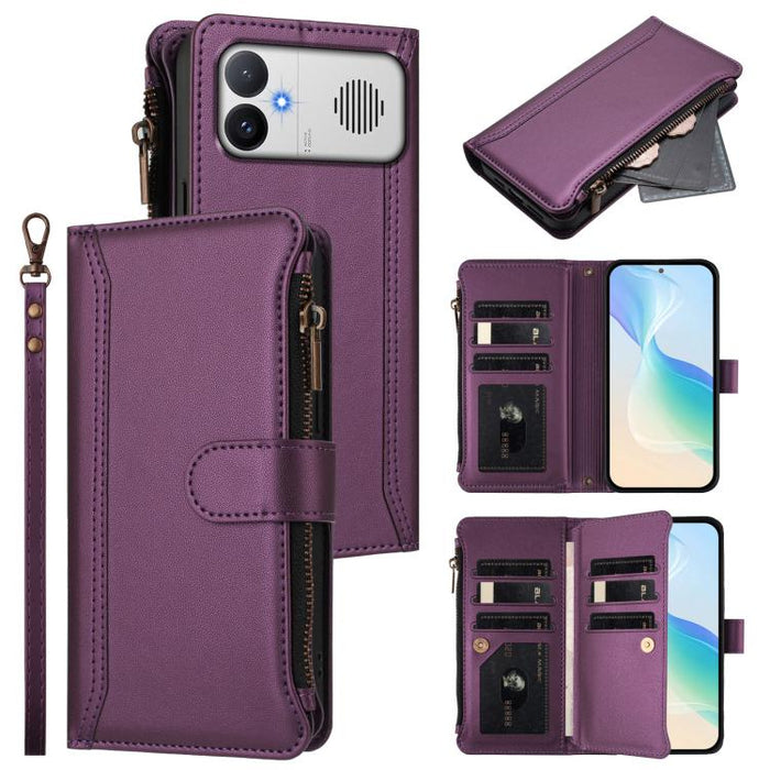 Estuche de piel con cierre magnético, 9 ranuras para tarjetas y cremallera, con correa de mano., For Redmi A5 4G 171.7mm / Poco C71, For Redmi K90 Max 5G, For Redmi A7 Pro 4G Global / Poco C85x 5G, For Redmi 15a 5G Global                               ...