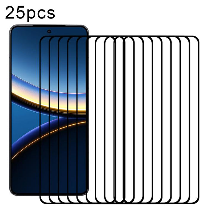 25 láminas de vidrio templado 3D con borde curvo para pantalla completa, For Xiaomi Poco M8 Pro 5G, For Xiaomi Poco M8 5G, For Xiaomi Poco F7
