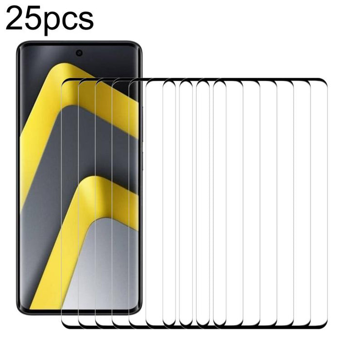 25 láminas de vidrio templado 3D con borde curvo para pantalla completa, For Xiaomi Poco M8 Pro 5G, For Xiaomi Poco M8 5G, For Xiaomi Poco F7