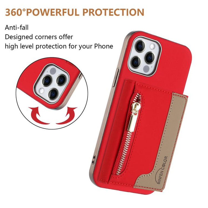 Zipper Horizontal Magnetic Card Bag RFID MagSafe Phone Case, For iPhone 12 / 12 Pro, For iPhone 11 Pro Max, For iPhone 11, For iPhone 11 Pro, For iPhone XR, For iPhone 8 Plus / 7 Plus, For iPhone 8 / 7 / 6