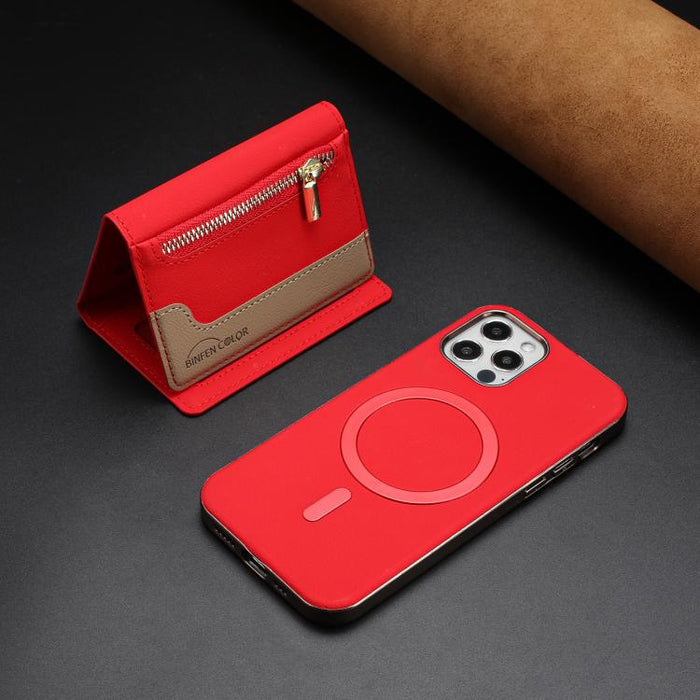 Zipper Horizontal Magnetic Card Bag RFID MagSafe Phone Case, For iPhone 12 / 12 Pro, For iPhone 11 Pro Max, For iPhone 11, For iPhone 11 Pro, For iPhone XR, For iPhone 8 Plus / 7 Plus, For iPhone 8 / 7 / 6